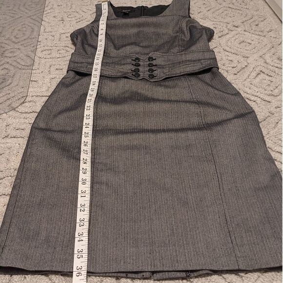 Mango Formal dress grey mini stripes size 6 @Y - Picture 13 of 13
